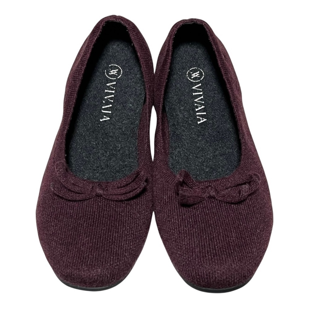 VIVAIA Margot Burgundy Knit Ballet Flats Washable Comfort EU 42 / US 10.5